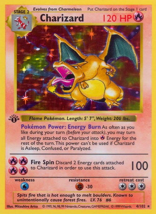 Charizard 4/102 Base Set Holo Vintage 1999